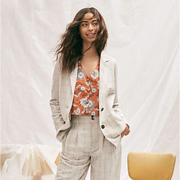 Madewell Dorset Blazer in Windowpane Grid - Picture 3 of 7